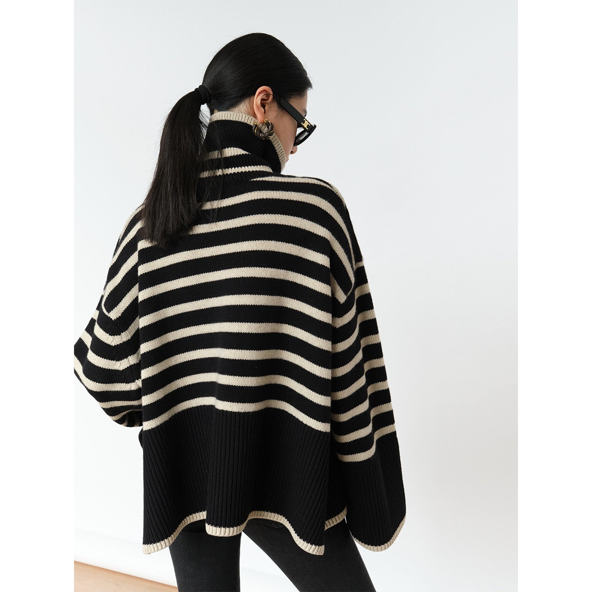 Striped high neck - Knitted jumper
